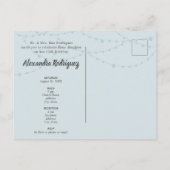 レインブルー&スチールシャーロシルエットキンセアニェラ インビテーションポストカード (裏面)