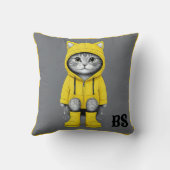 レインブーツおもしろいの猫 – cat Mouer クッション (裏面)