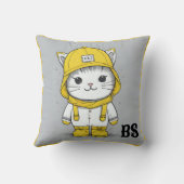 レインブーツおもしろいの猫 – cat Mouer クッション (裏面)