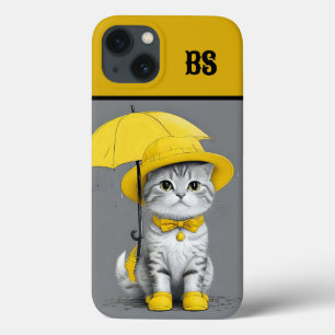 レインブーツおもしろいの猫 – cat Mouer iPhone 13ケース