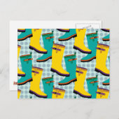 レインブーツカラフル ポストカード (正面/裏面)