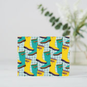 レインブーツカラフル ポストカード (スタンド正面)