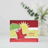 レインブーツ春招待状 招待状 (スタンド正面)