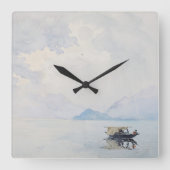 レインベラージオバーファインアートウォーターカラーシースケープ スクエア壁時計 (正面)