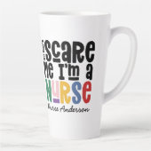 レインボおもしろいーナース感謝していタイポグラフィよ カフェラテマグ (右)