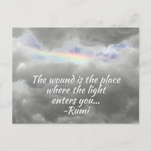 レインボインストーミースカイルーミ引用文写真 ポストカード (正面)