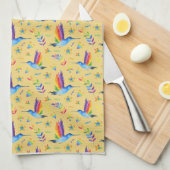 レインボウと愛のバードイン・バナナ キッチンタオル (四つ折り)