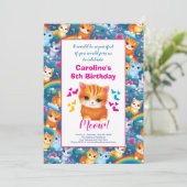 レインボウの子猫のためのバースデーパーティー 案内状 (スタンド正面)