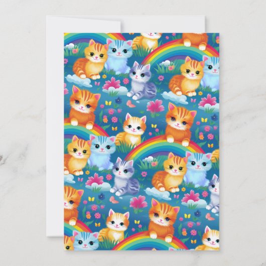 レインボウの子猫のためのバースデーパーティー 案内状 (裏面)