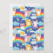 レインボウの子猫のためのバースデーパーティー 案内状 (裏面)