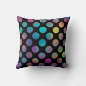 レインボエレガントー水玉模様パターン| クッション (裏面)