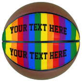 レインボカラフルストライプのーバスケットボール バスケットボール (正面)