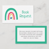 レインボカラフルーブックリクエストカード プレイスカード (正面/裏面)