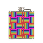 レインボカラフルーブロックパターン フラスク (裏面)