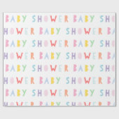 レインボカラフルーモダンベイシャワーのラッピング紙 ラッピングペーパー (フラット)