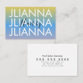 レインボグラディエントメイクアップサロン爪、 ネイルまつげ 名刺 (正面/裏面)