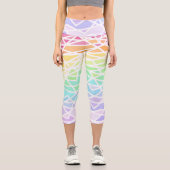 レインボグラディエント幾何学模様 カプリレギンス (正面)