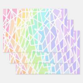レインボグラディエント幾何学模様 ラッピングペーパーシート