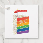 レインボケーキハッピーバースデーウィッシュギフトラベル フェイバータグ (正面)