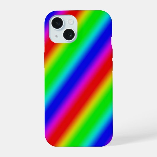 レインボストリップ – パターン iPhone 15ケース (裏面)