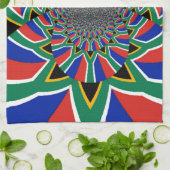 レインボネーション鮮やか:南アフリカ美術プリント キッチンタオル (折り畳み)