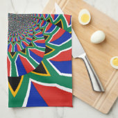 レインボネーション鮮やか:南アフリカ美術プリント キッチンタオル (四つ折り)