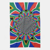 レインボネーション鮮やか:南アフリカ美術プリント キッチンタオル (縦)