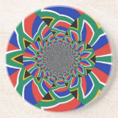 レインボネーション鮮やか:南アフリカ美術プリント コースター (正面)