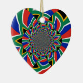 レインボネーション鮮やか:南アフリカ美術プリント セラミックオーナメント (右)