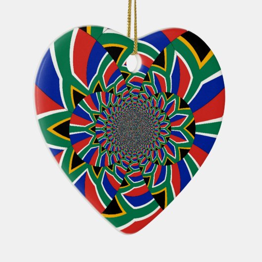 レインボネーション鮮やか:南アフリカ美術プリント セラミックオーナメント (右)