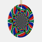 レインボネーション鮮やか：南アフリカ美術プリント セラミックオーナメント (右)