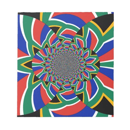 レインボネーション鮮やか:南アフリカ美術プリント ノートパッド (正面)