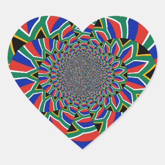 レインボネーション鮮やか：南アフリカ美術プリント ハートシール (正面)