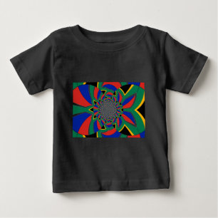 レインボネーション鮮やか:南アフリカ美術プリント ベビーTシャツ