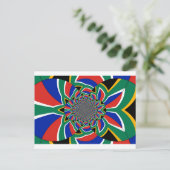 レインボネーション鮮やか:南アフリカ美術プリント ポストカード (スタンド正面)