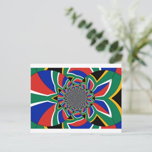 レインボネーション鮮やか:南アフリカ美術プリント ポストカード (スタンド正面)