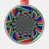 レインボネーション鮮やか:南アフリカ美術プリント メタルオーナメント (正面)