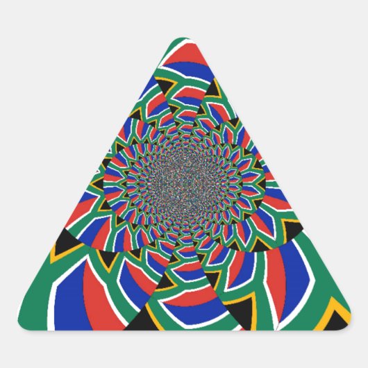 レインボネーション鮮やか:南アフリカ美術プリント 三角形シール (正面)