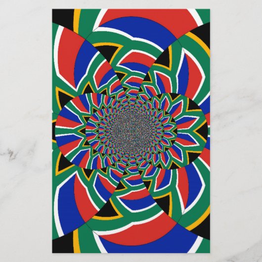 レインボネーション鮮やか：南アフリカ美術プリント 便箋 (正面)