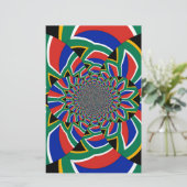 レインボネーション鮮やか：南アフリカ美術プリント 便箋 (スタンド正面)
