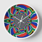 レインボネーション鮮やか:南アフリカ美術プリント 壁時計 (正面)