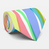 レインボバーティッストライプクパステルカラフルネックタイ ネクタイ (ロール)