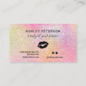 レインボモダンーグリッターチッガーリークピンク化粧 名刺 (裏面)