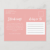 レインボモダンーピンガーリーク導入フォト誕生 案内ポストカード (裏面)