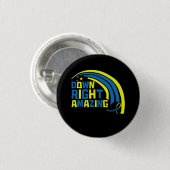 レインボリボン右アメージングダウン症候群Aw 缶バッジ (正面&裏面)