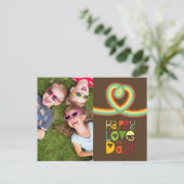 レインボルーピーカラフルハートバレンタインデー写真 シーズンポストカード (スタンド正面)