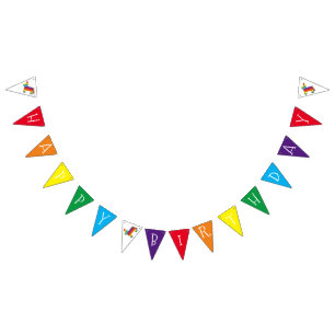 レインボンドンキーピナタピニャタフィエスタパーティー動物 バンティングフラッグ