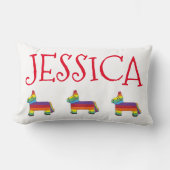 レインボンドンキーピニャータパーソナライズされたプライドフィエスタ ランバークッション (正面)