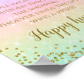 レインボーおしゃぶり赤ちゃんシャワーゲームサイン ポスター (角)