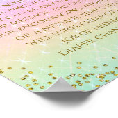 レインボーおむつ思考ベビーシャワーゲーム ポスター (角)